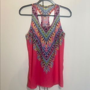 Women’s size L large pink tribal racerback tank
